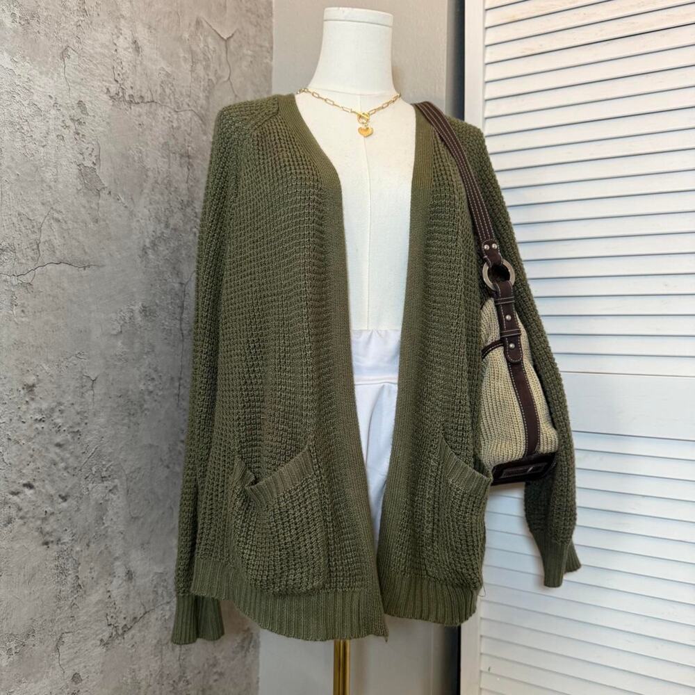 Green Maurice Knit Fall Cardigan - Picture 3 of 7